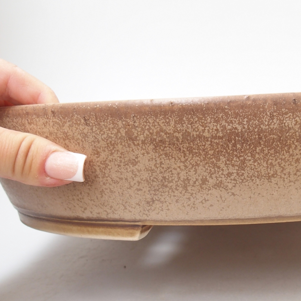 Keramická miska na bonsaje 31,5 x 27,5 x 6 cm, farba béžová