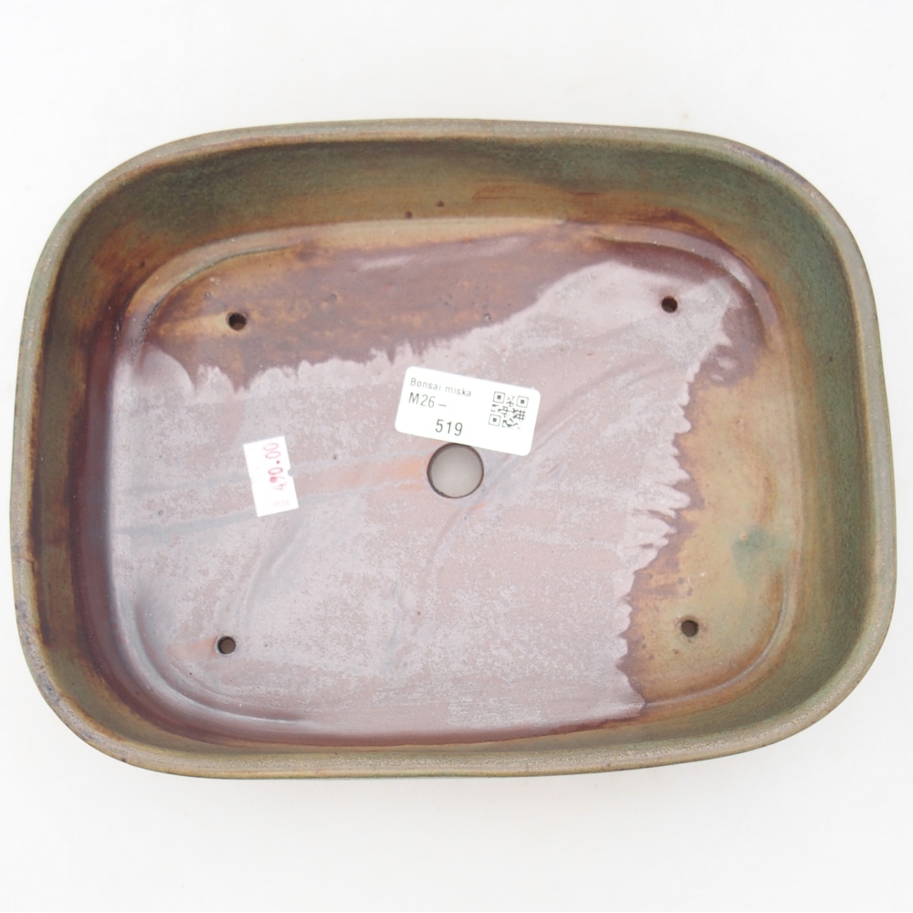 Keramická bonsajová miska 22,5 x 17 x 6 cm, zelená