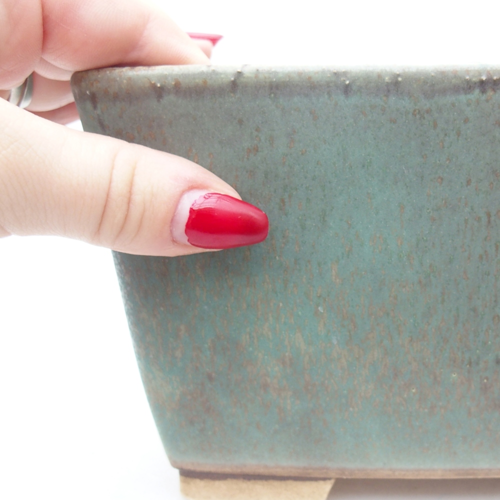 Keramická bonsajová miska 16 x 16 x 10 cm, zelená