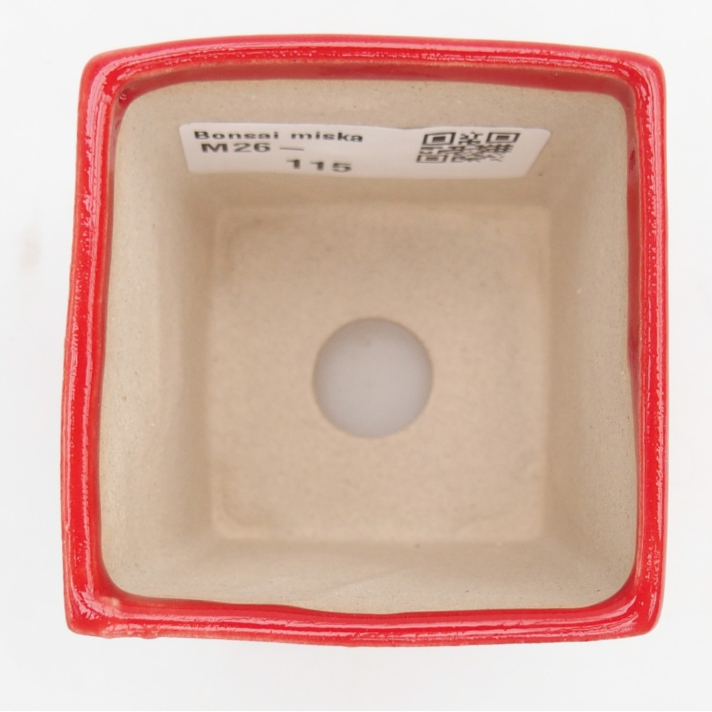 Mini bonsajová miska 5,5 x 5,5 x 6,5 cm, farba červená