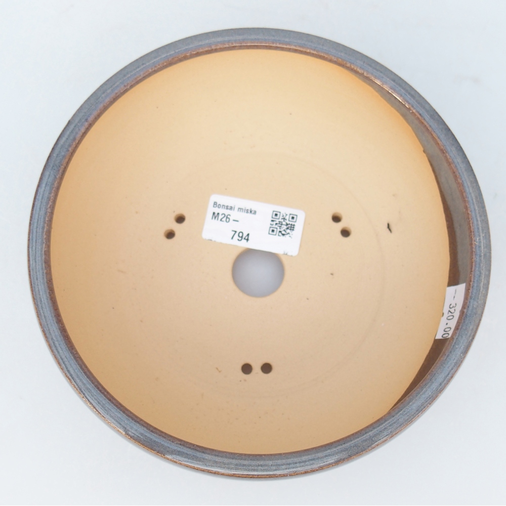 Keramická miska na bonsaje 16 x 16 x 6 cm, sivá