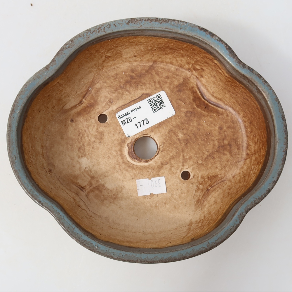 Keramická miska na bonsai 17,5 x 15,5 x 5,5 cm, farba modrá