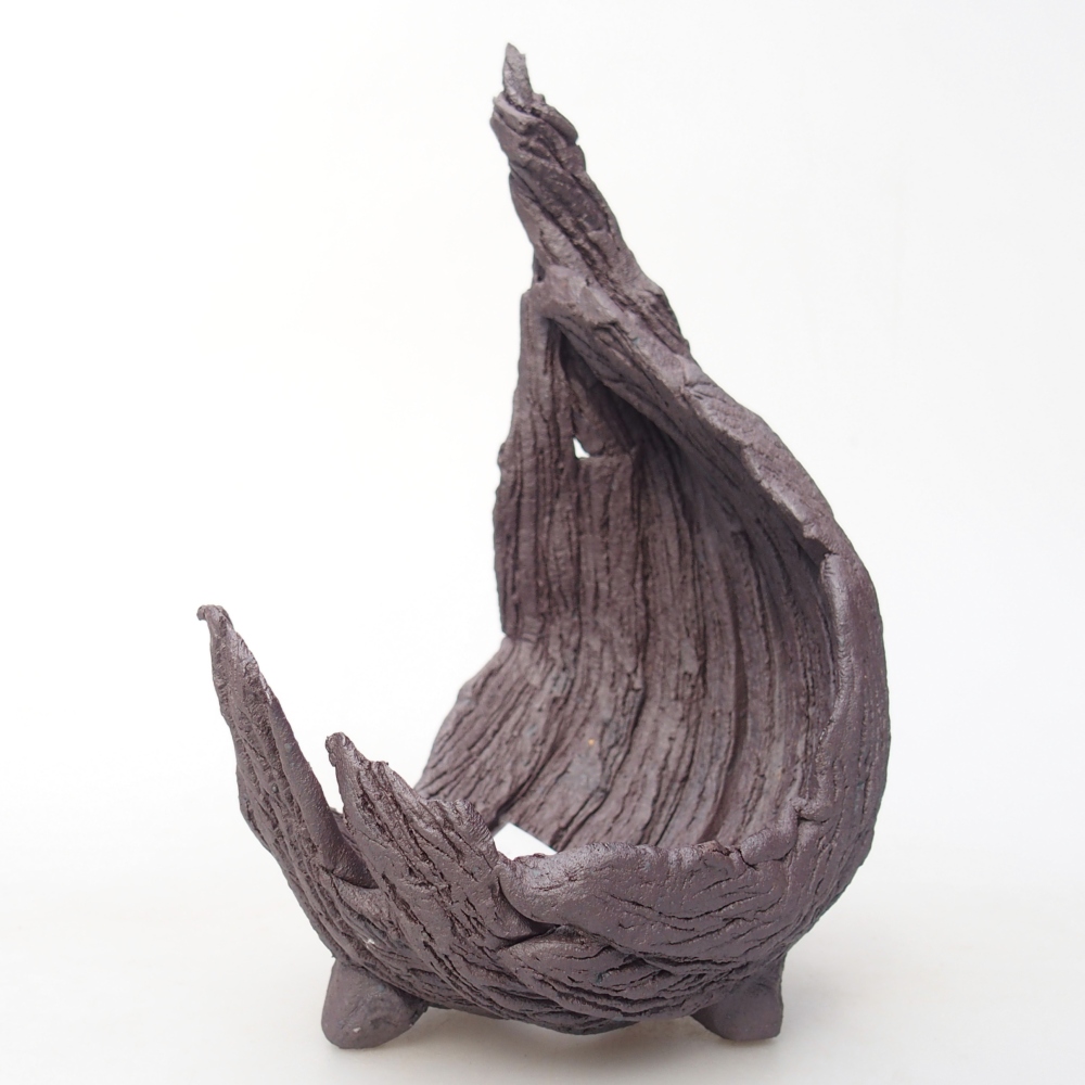 Keramická mušľa 10 x 8 x 14,5 cm , kovová farba