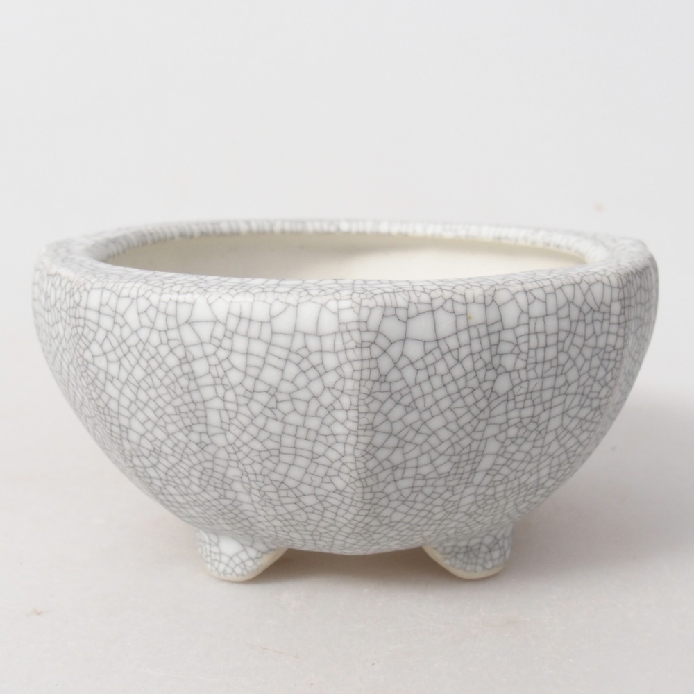 Keramická bonsajová miska 11 x 11 x 5,5 cm, farba raku