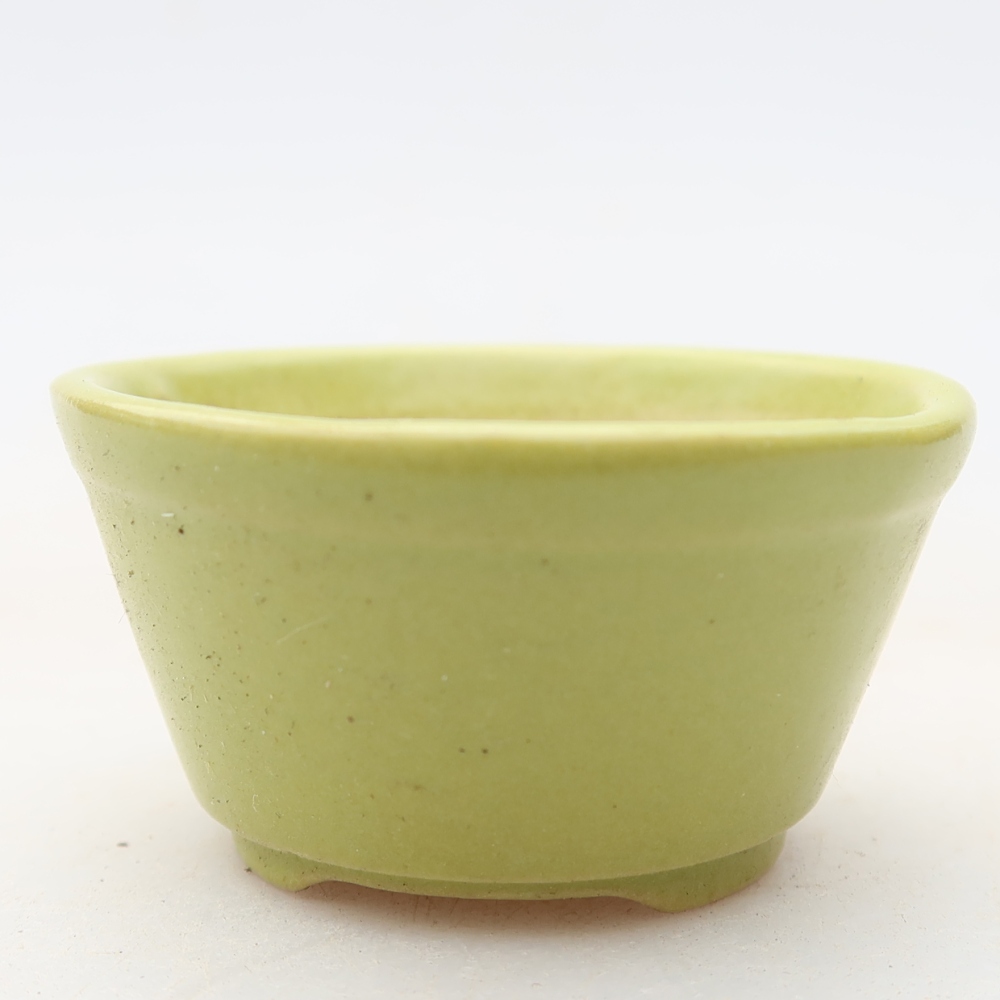 Keramická miska na bonsaje 4,5 x 4,5 x 2,5 cm, farba zelená