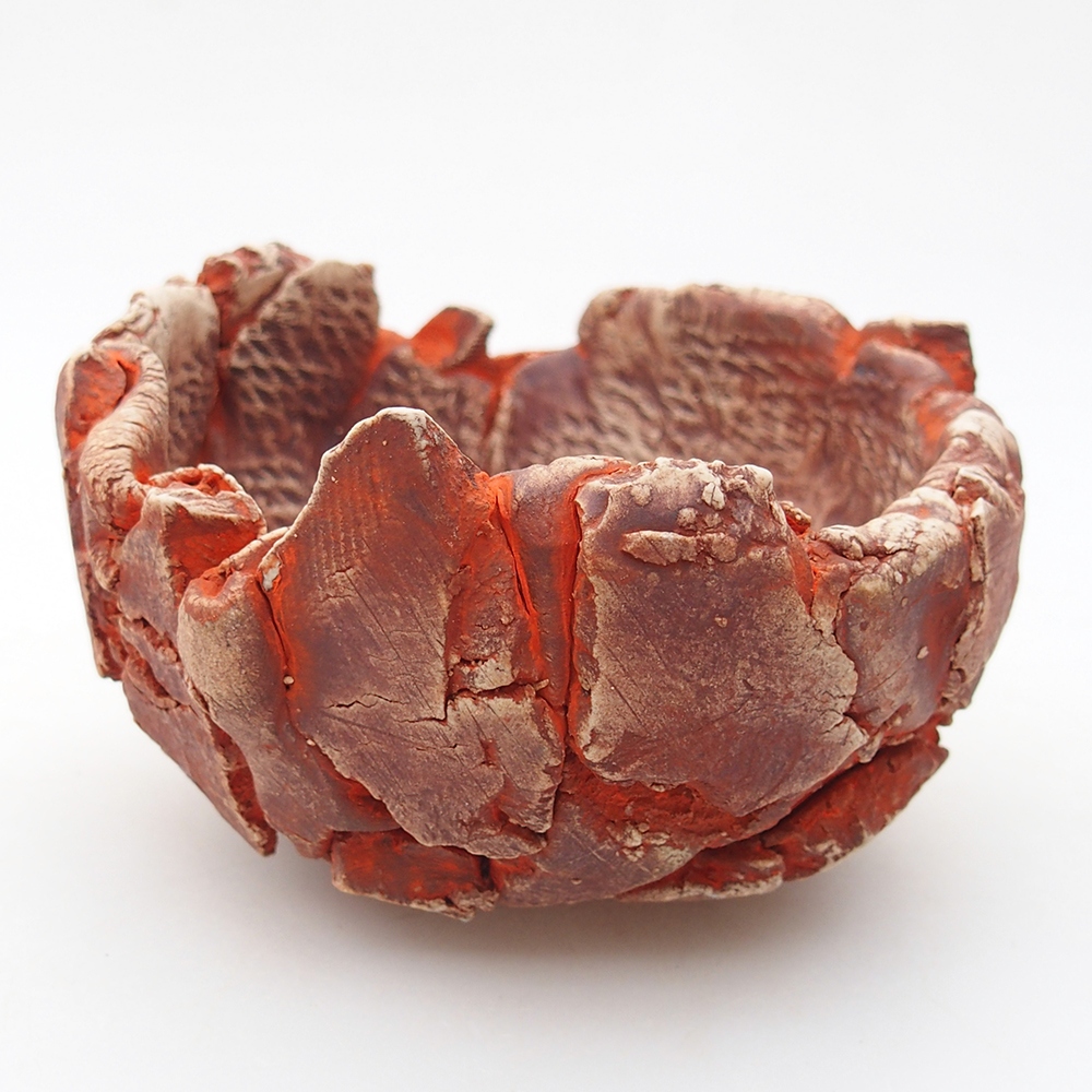 Keramická mušľa 11 x 11 x 6,5 cm , farba oranžová