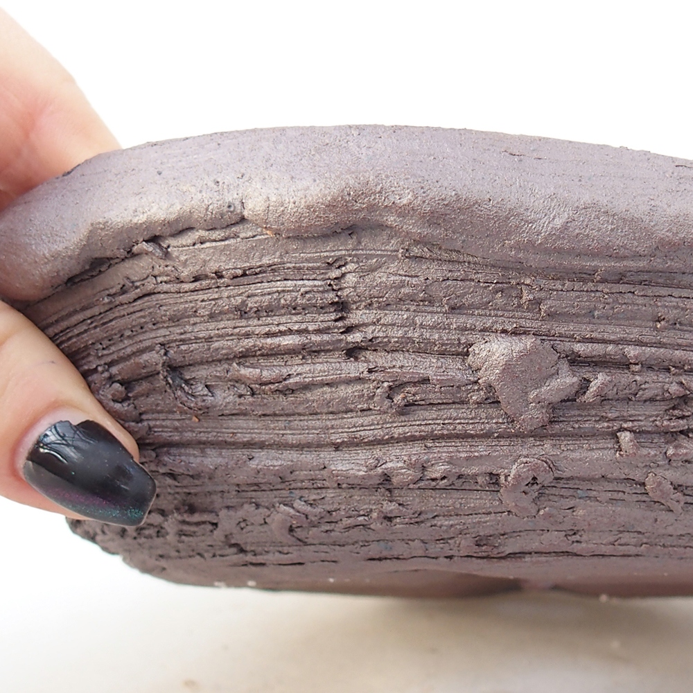 Keramická bonsajová miska 17 x 17 x 5,5 cm, farba kovu