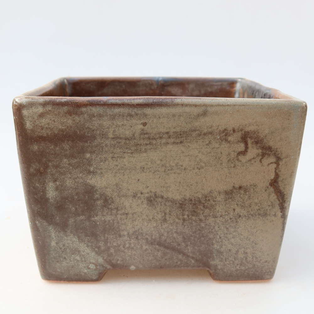 Keramická miska na bonsaje 15,5 x 15,5 x 11 cm, farba hnedá