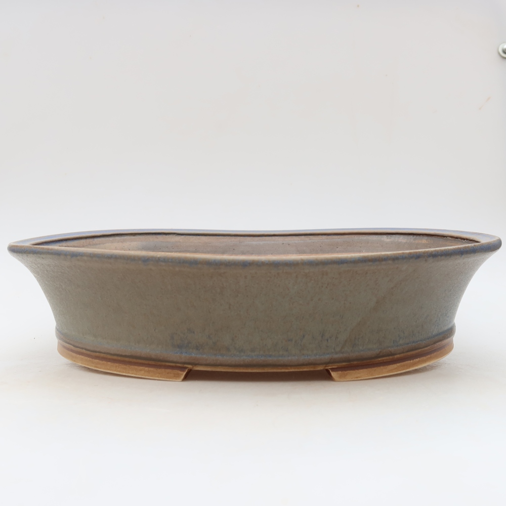 Keramická miska na bonsaje 26,5 x 24 x 5,5 cm, farba modrá