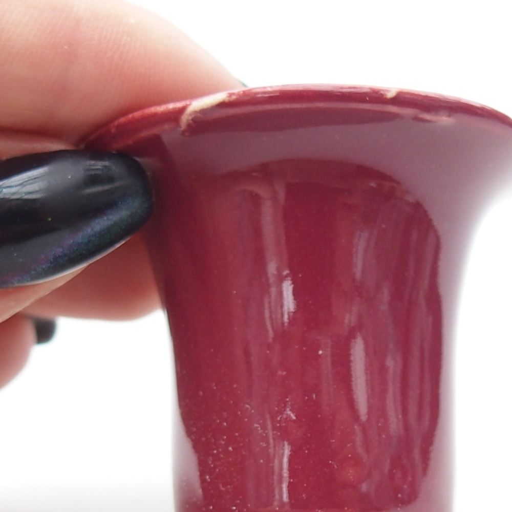 Mini bonsajová miska 4,5 x 4,5 x 4 cm, farba bordová