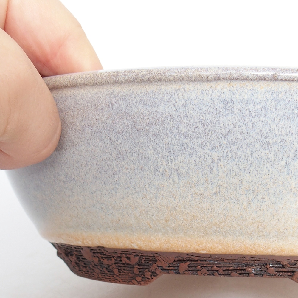Keramická miska na bonsaje 19,5 x 19,5 x 6,5 cm, farba modrá