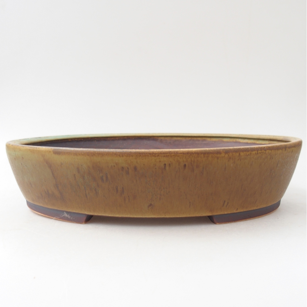 Keramická bonsajová miska 28,5 x 25 x 6 cm, zelená