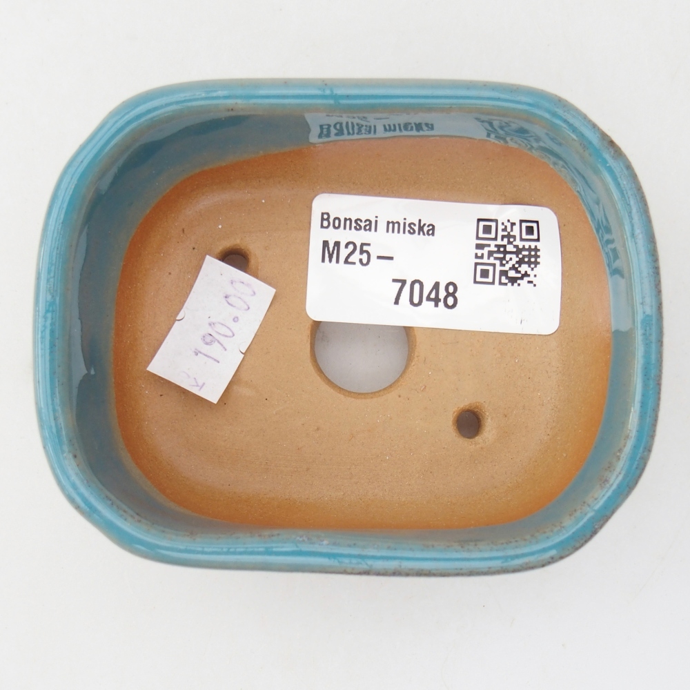 Keramická miska na bonsaje 8,5 x 7 x 3,5 cm, farba modrá