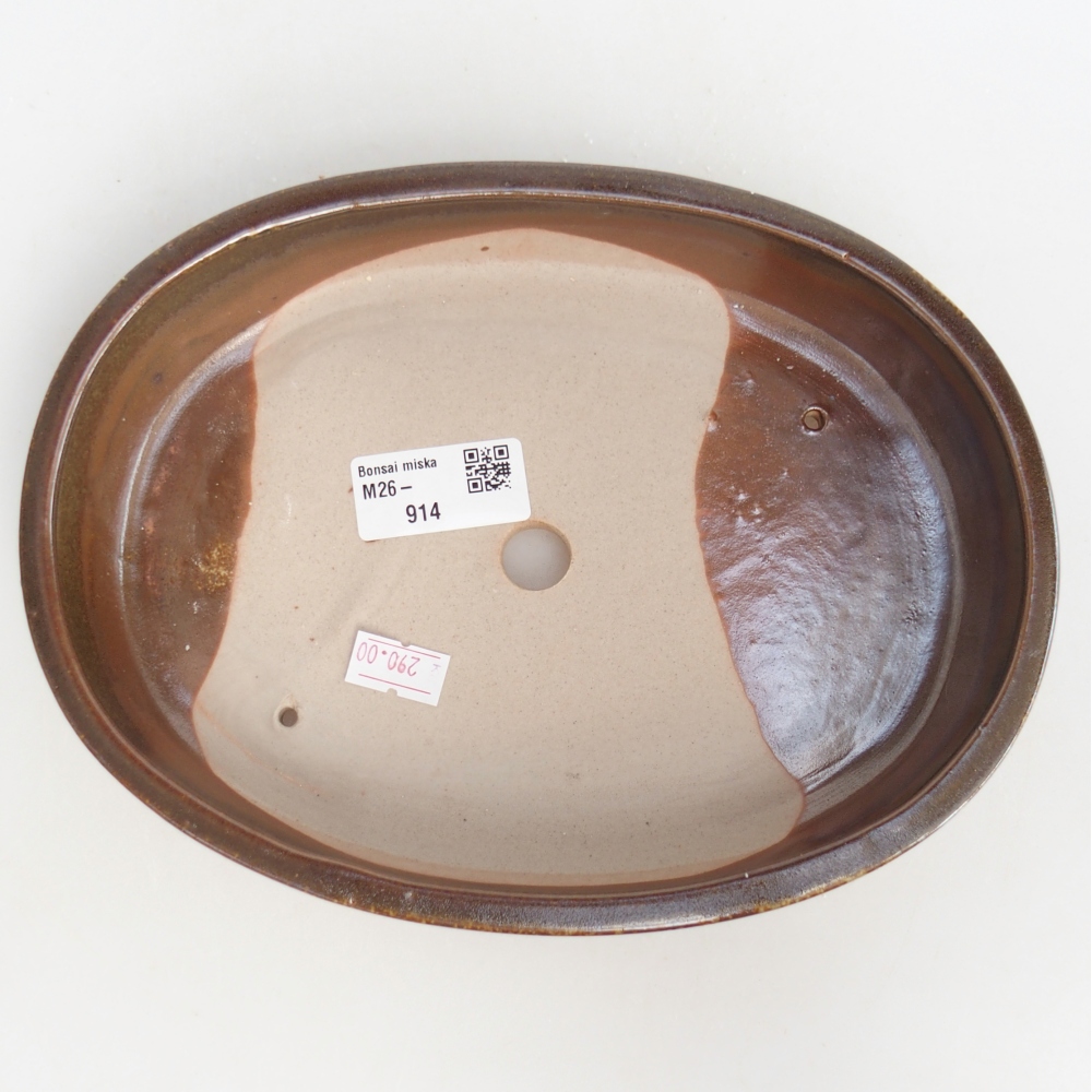 Keramická miska na bonsaje 22 x 17 x 4 cm, hnedá