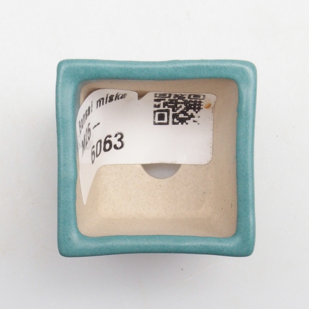 Keramická bonsai miska 3,5 x 3,5 x 3 cm, farba modrá