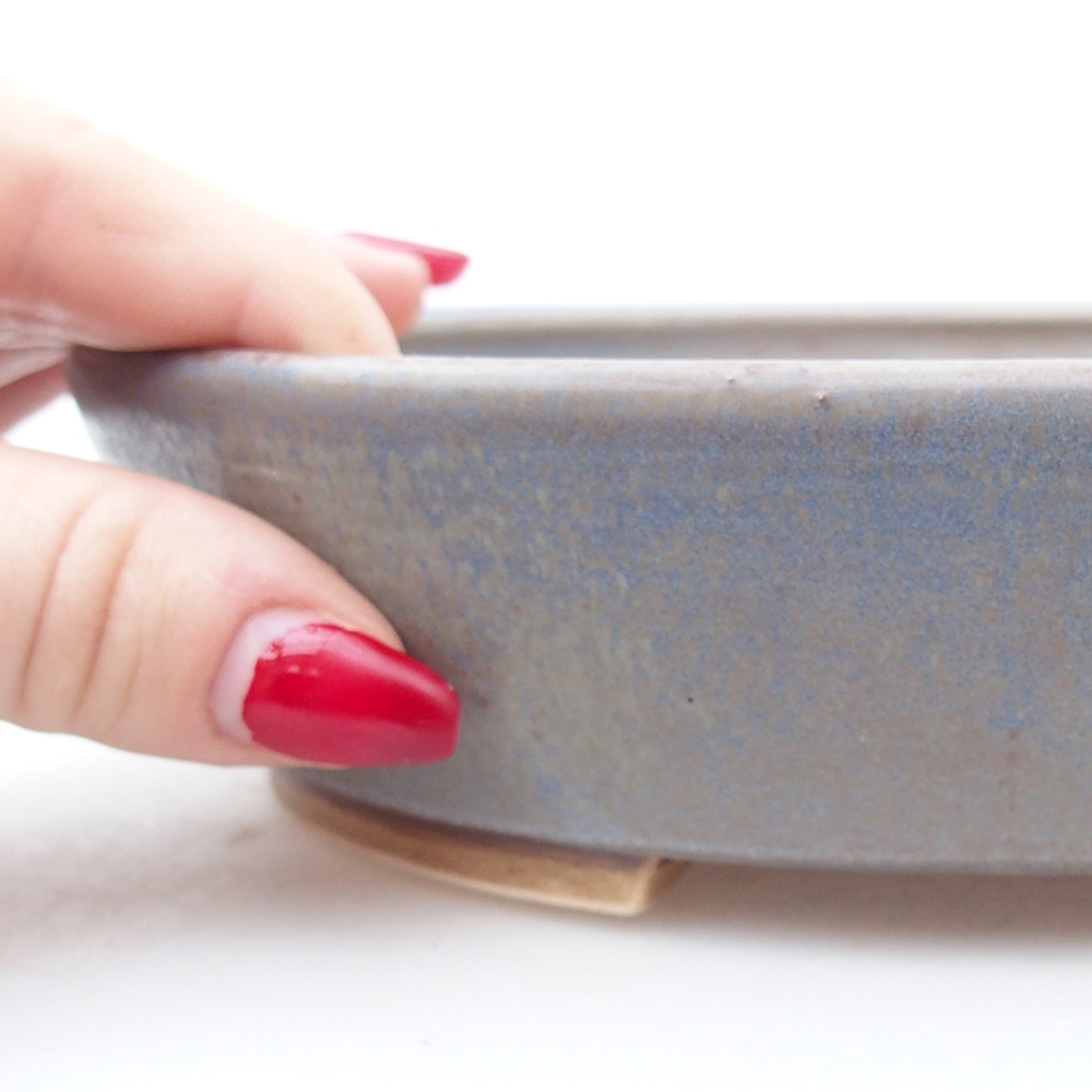 Keramická miska na bonsaje 18,5 x 16,5 x 4,5 cm, farba modrá