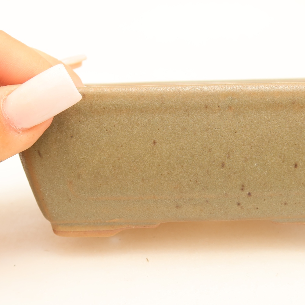 Keramická miska na bonsaje 13 x 9 x 5 cm, farba sivá