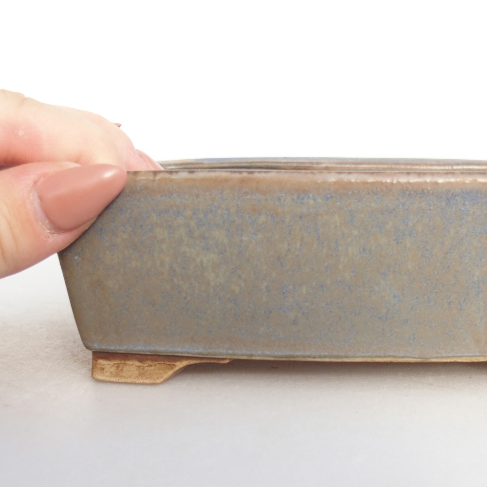 Keramická miska na bonsaje 9 x 9 x 3,5 cm, farba modrá