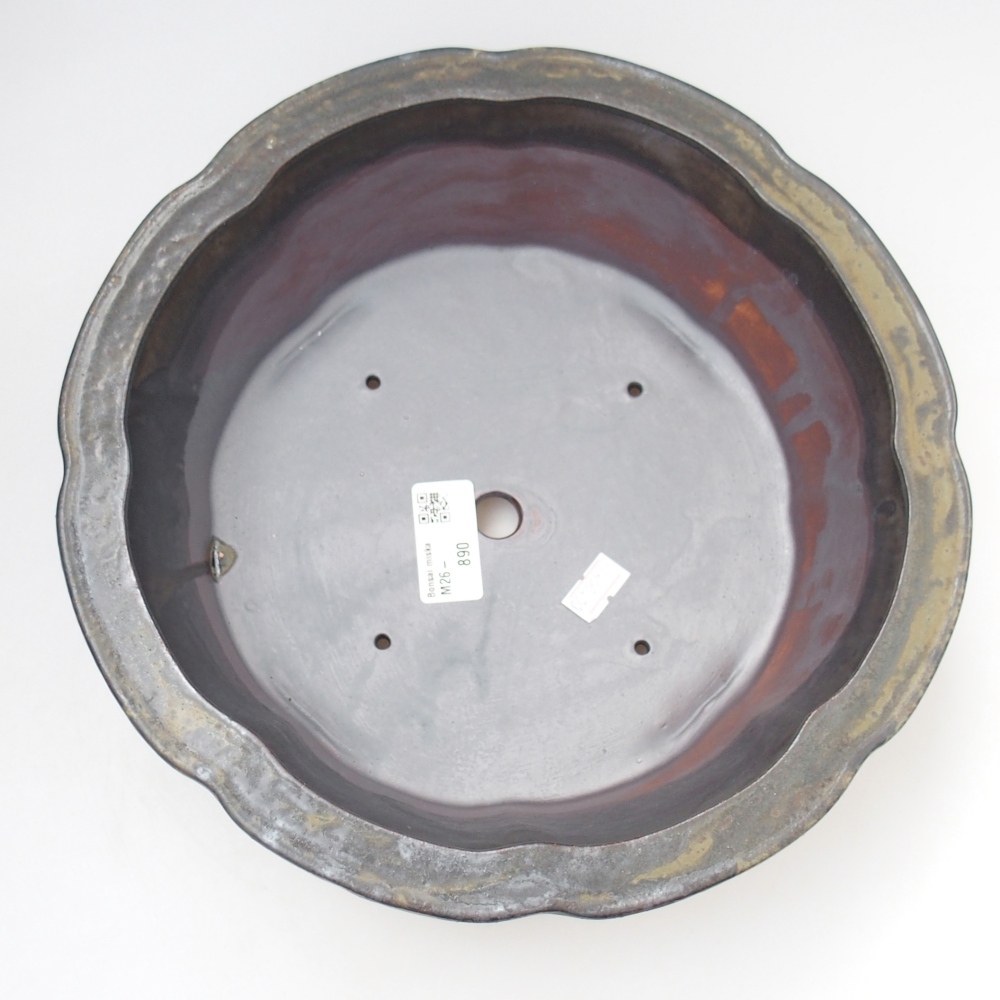 Keramická miska na bonsaje 26,5 x 26,5 x 8 cm, hnedá