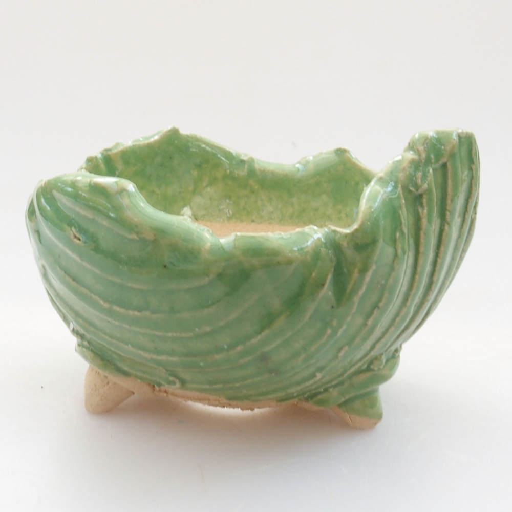 Keramická Škrupina 7 x 7 x 5,5 cm, farba zelená