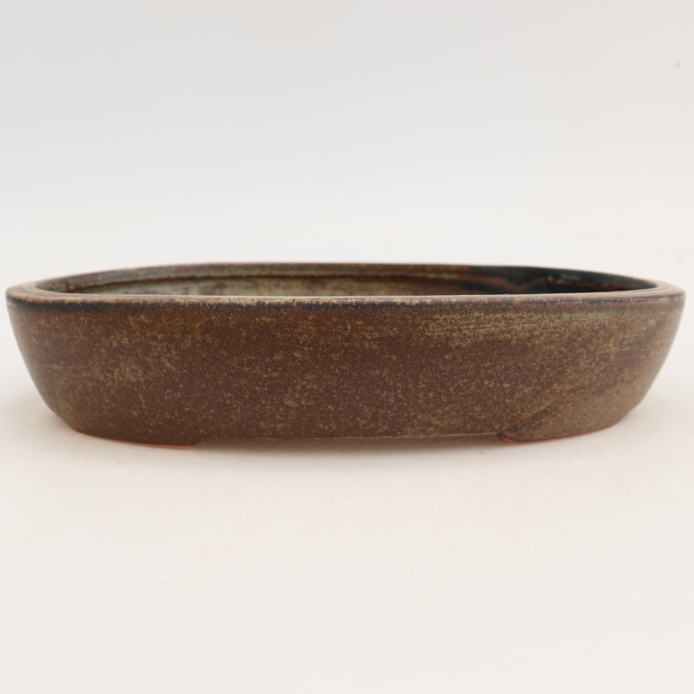 Keramická miska na bonsaje 22 x 17 x 4 cm, hnedá