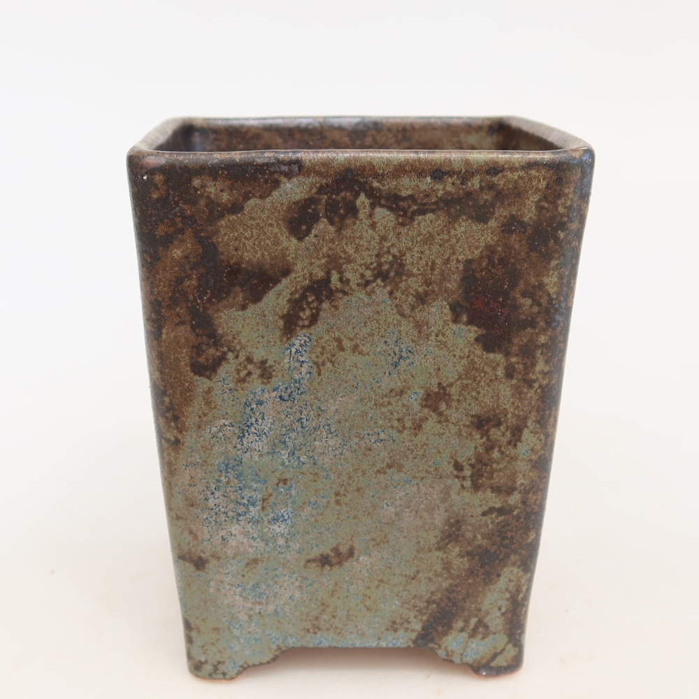 Keramická miska na bonsaje 9 x 9 x 11,5 cm, farba hnedá