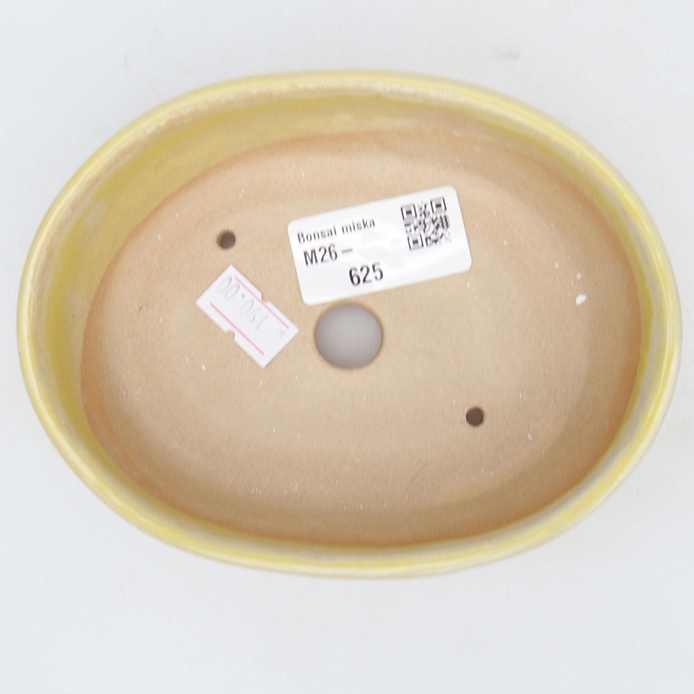 Keramická miska na bonsaje 13,5 x 10,5 x 4 cm, žltá
