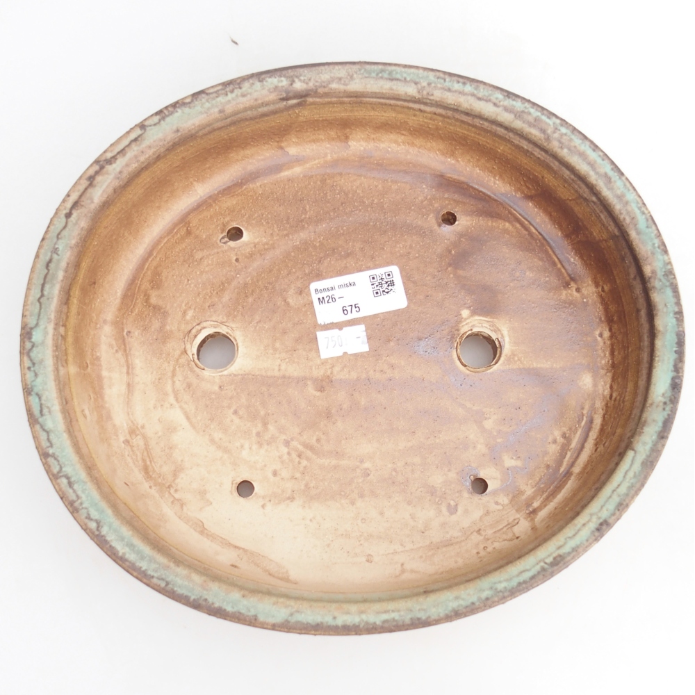 Keramická bonsajová miska 25 x 20 x 7,5 cm, zelená