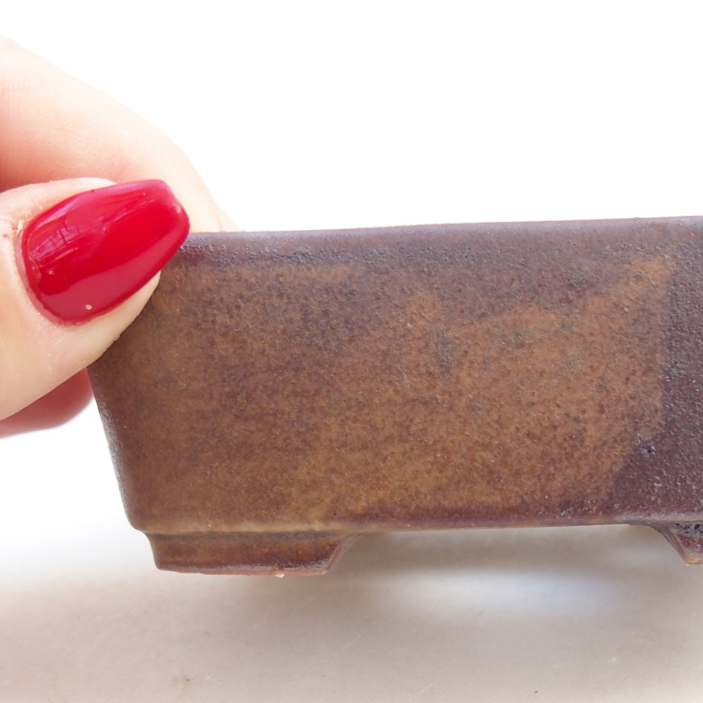 Keramická miska na bonsaje 9,5 x 8 x 3,5 cm, hnedá