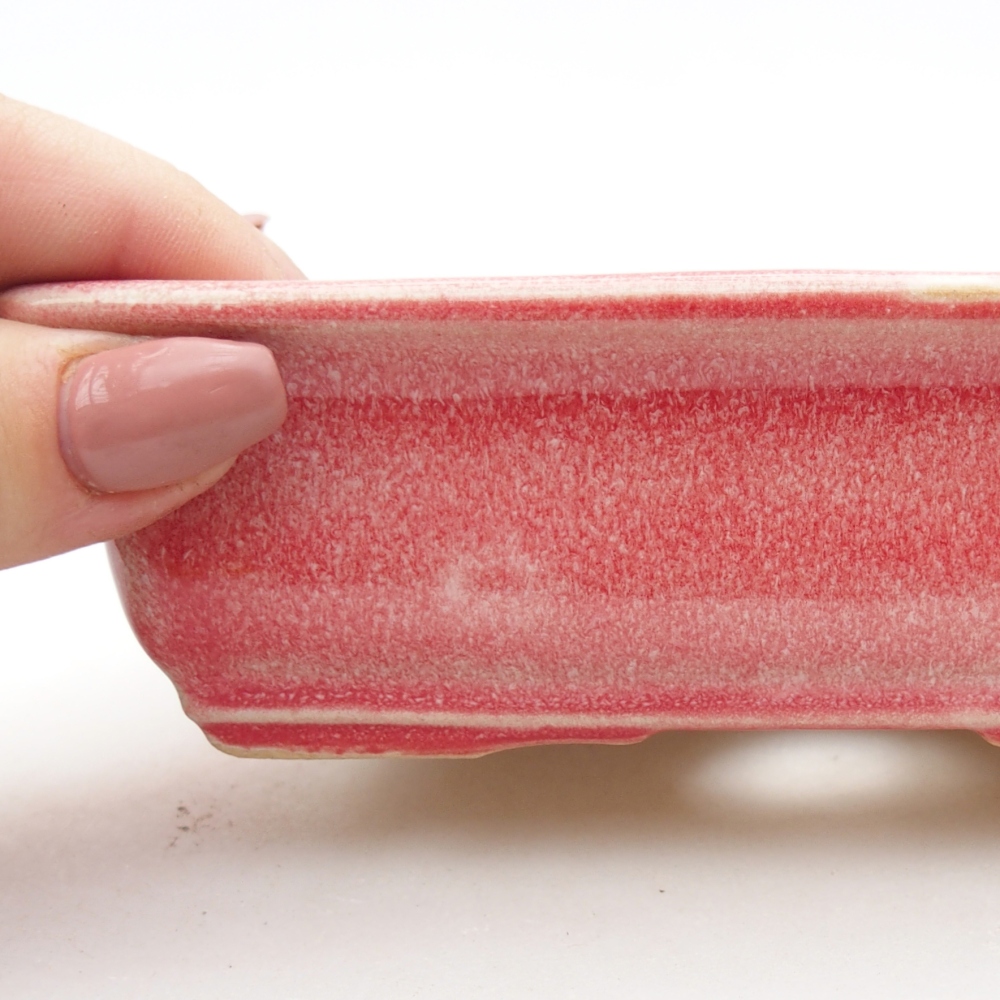 Keramická bonsajová miska 13,5 x 10 x 4 cm, farba červená