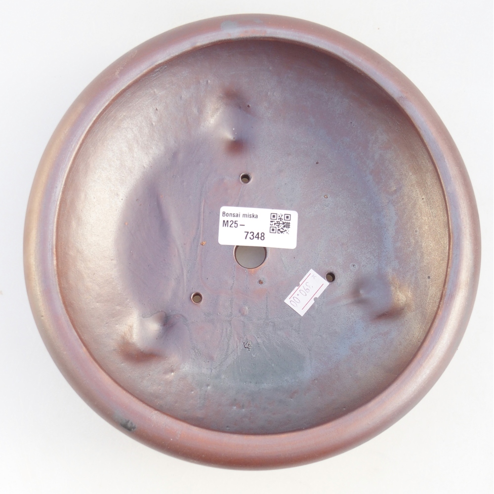 Keramická bonsajová miska 21 x 21 x 7,5 cm, farba kovu