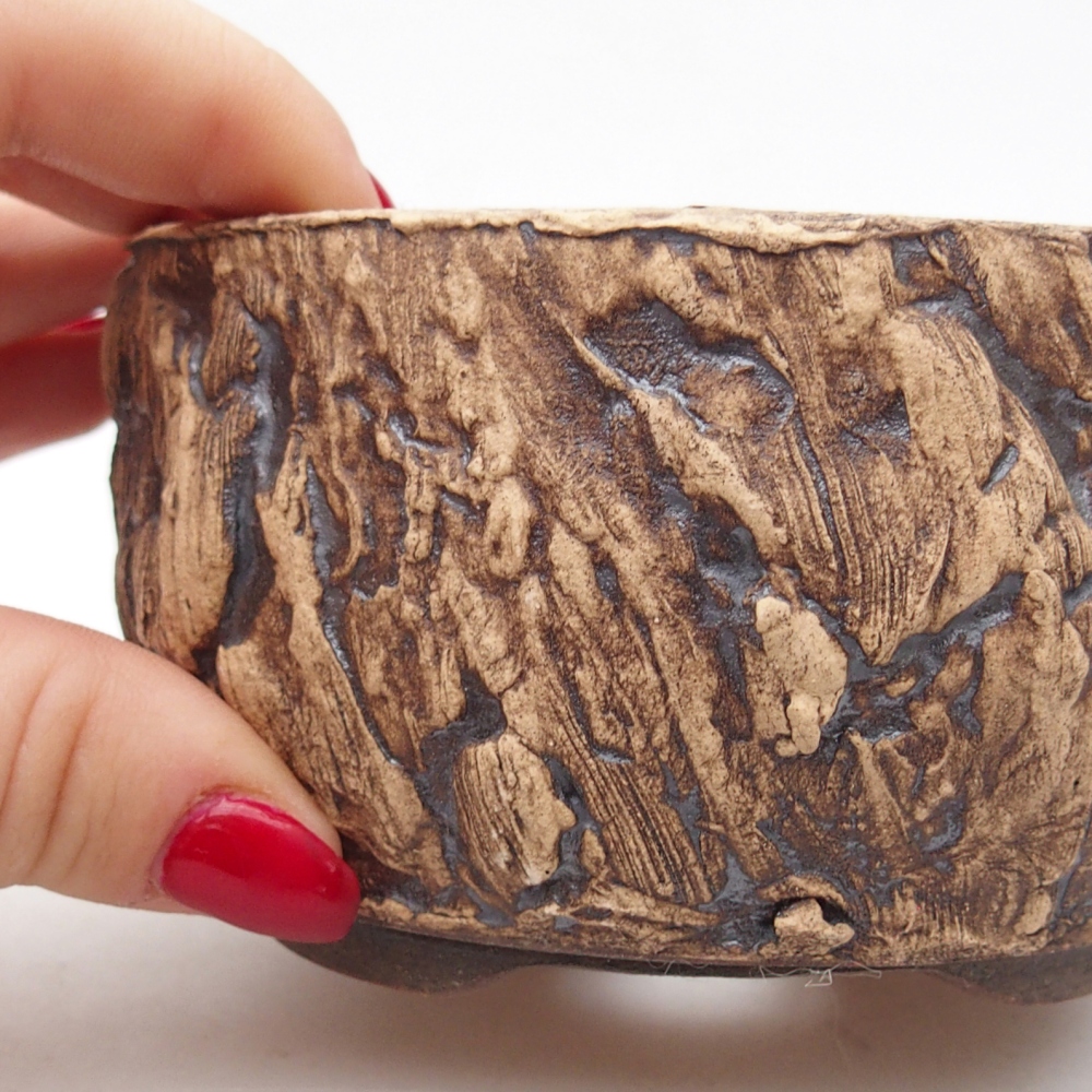 Keramická miska na bonsaje 10 x 10 x 6 cm, hnedá