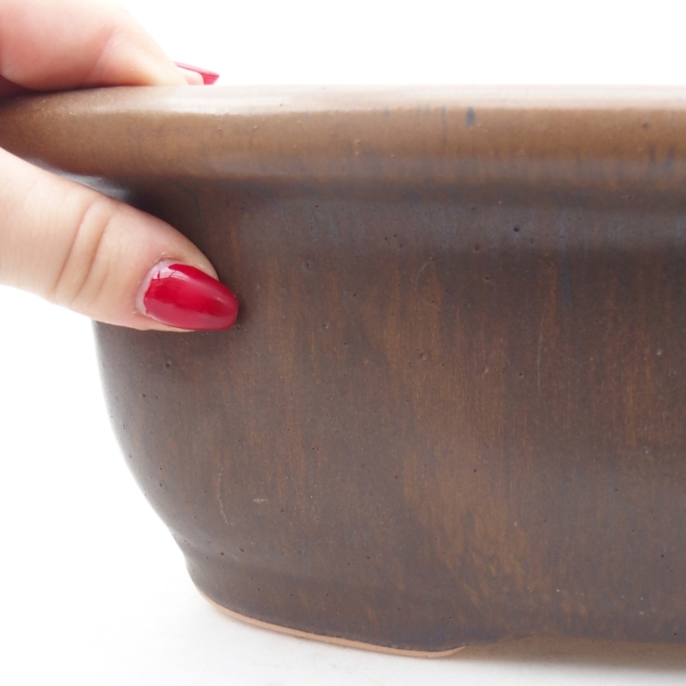 Keramická miska na bonsaje 30 x 25 x 10 cm, hnedá