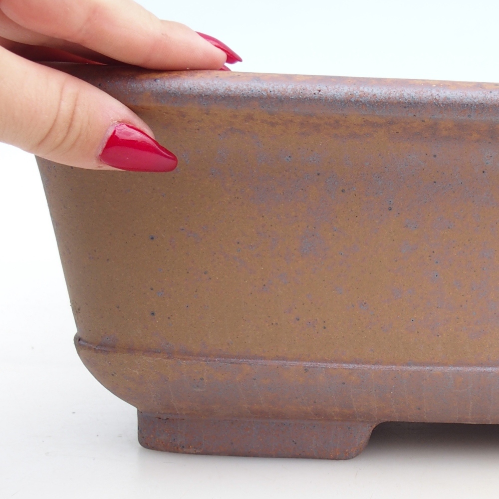 Keramická bonsajová miska 37 x 28 x 12 cm, farba kovu