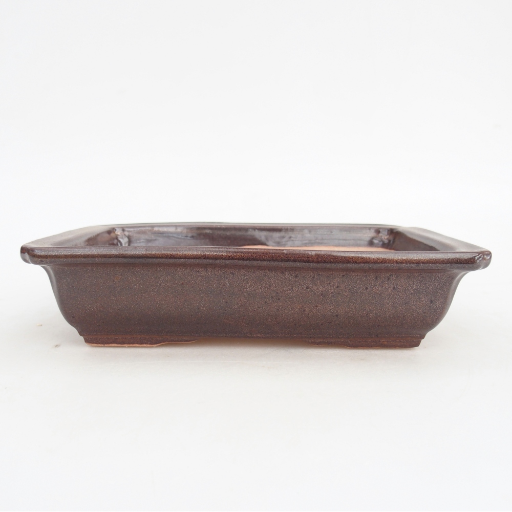Keramická miska na bonsaje 18 x 13,5 x 4,5 cm, hnedá