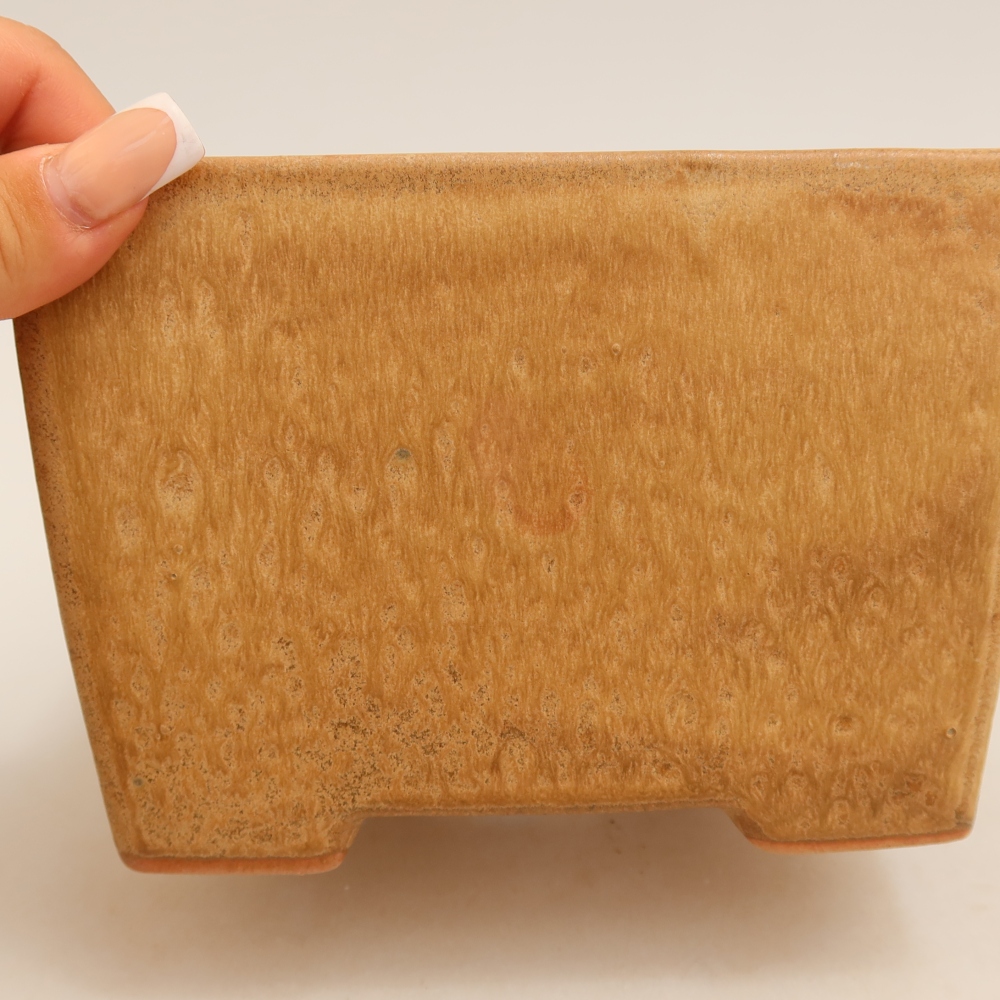 Keramická miska na bonsaje 15 x 15 x 10,5 cm, farba béžová