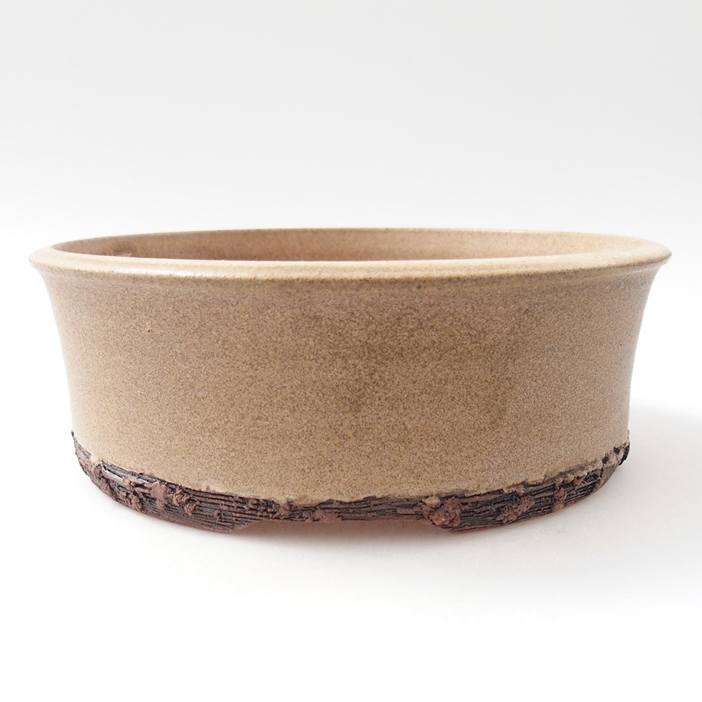 Keramická miska na bonsaje 17 x 17 x 6 cm, farba béžová