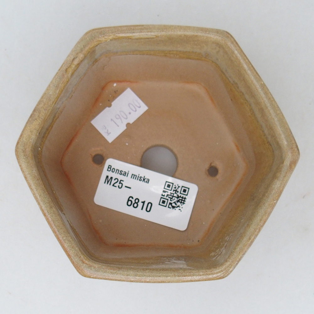 Keramická miska na bonsaje 10,5 x 9,5 x 5 cm, farba béžová