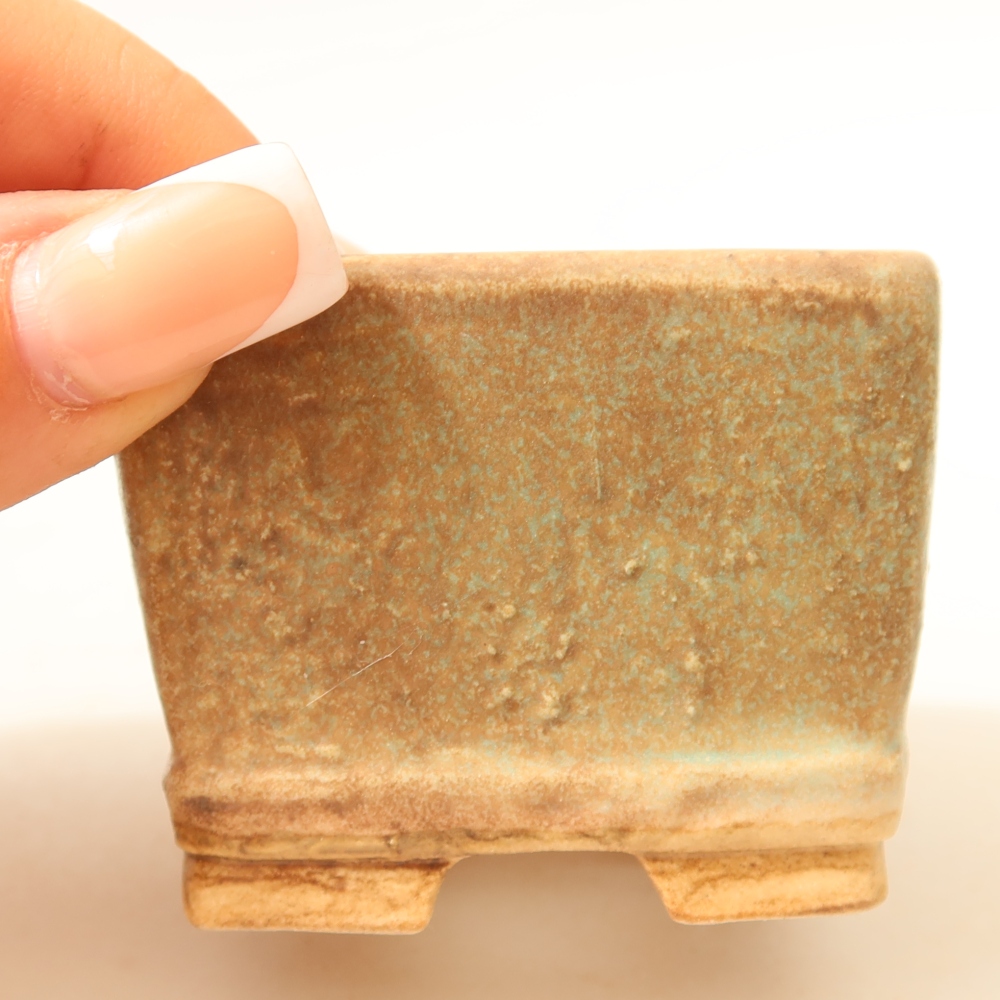 Keramická miska na bonsaje 6 x 6 x 4,5 cm, zelená