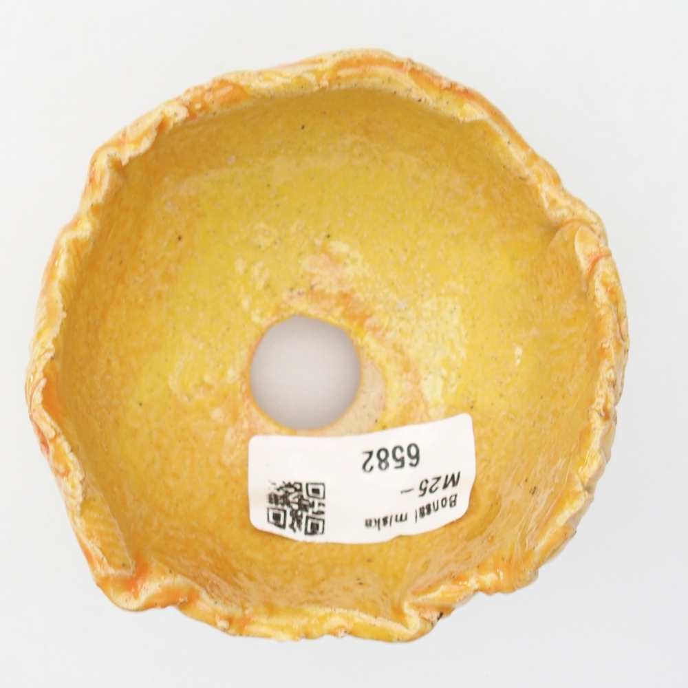 Keramická mušľa 8 x 8 x 6 cm , žltá