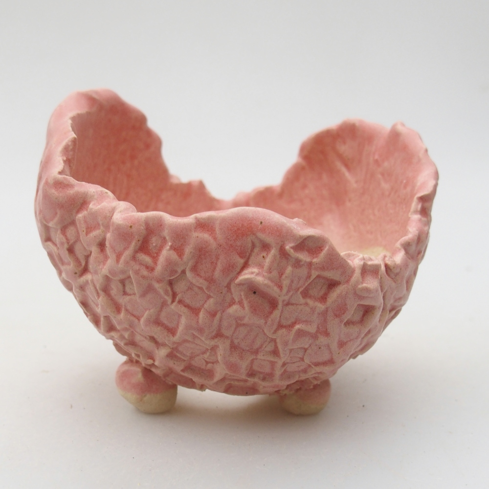 Keramická mušľa 8,5 x 8 x 7,5 cm , farba ružová