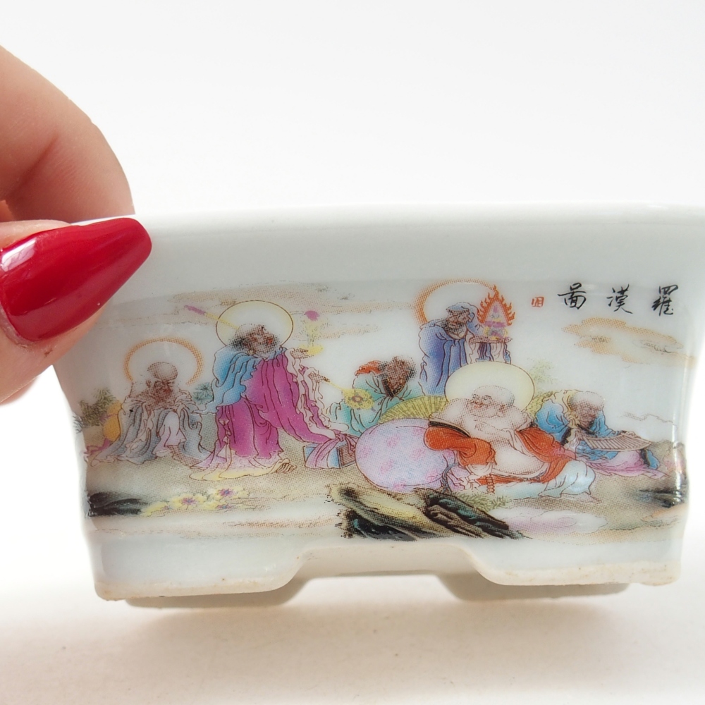 Mini bonsajová miska 10 x 7,5 x 4 cm, farba biela