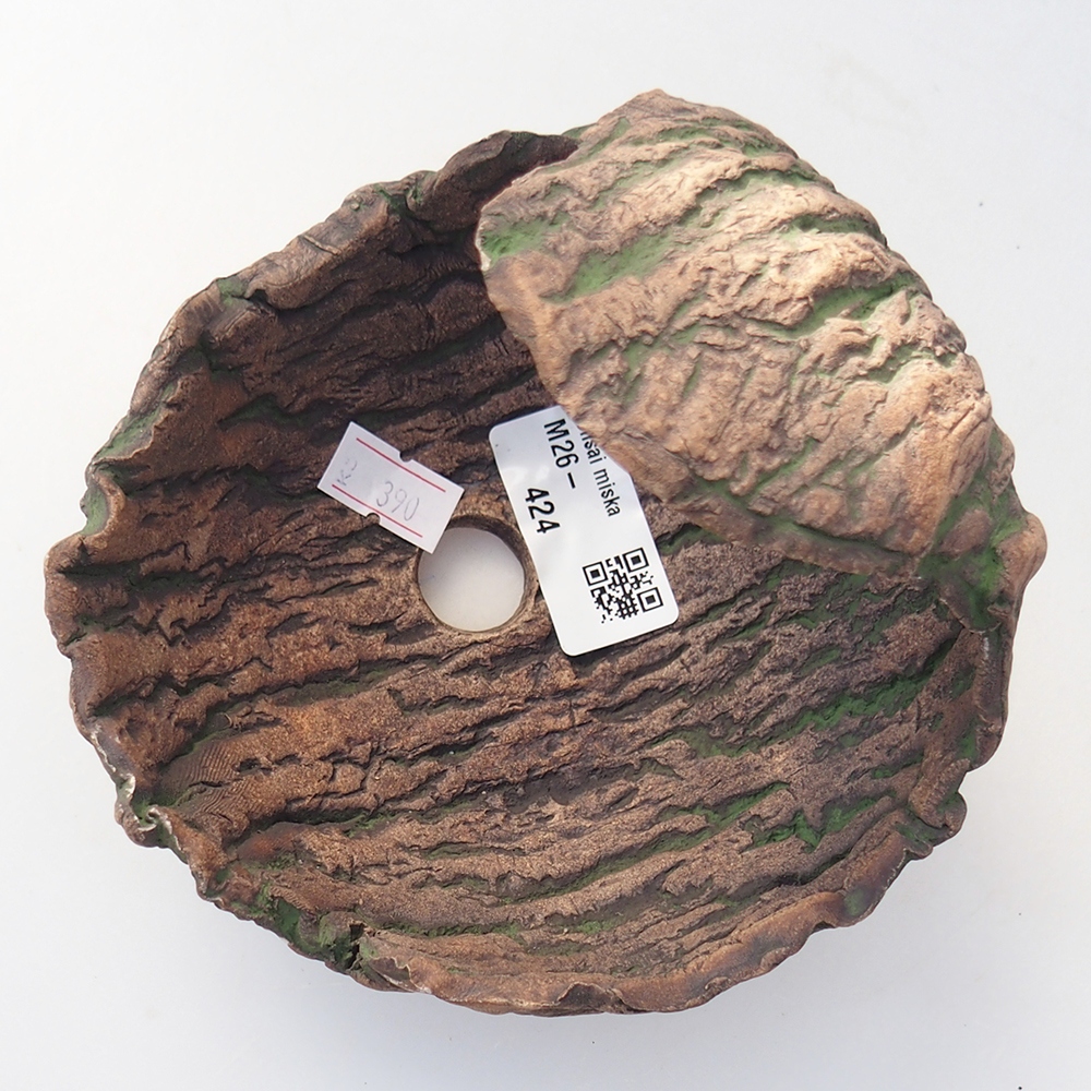 Keramická mušľa 13 x 13 x 12 cm , farba zelená