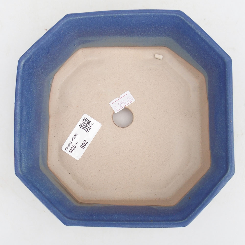 Keramická miska na bonsaje 17,5 x 17,5 x 6 cm, farba modrá