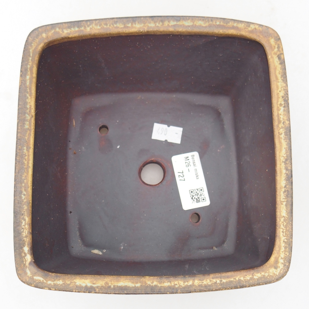 Keramická bonsajová miska 16 x 16 x 10 cm, zelená