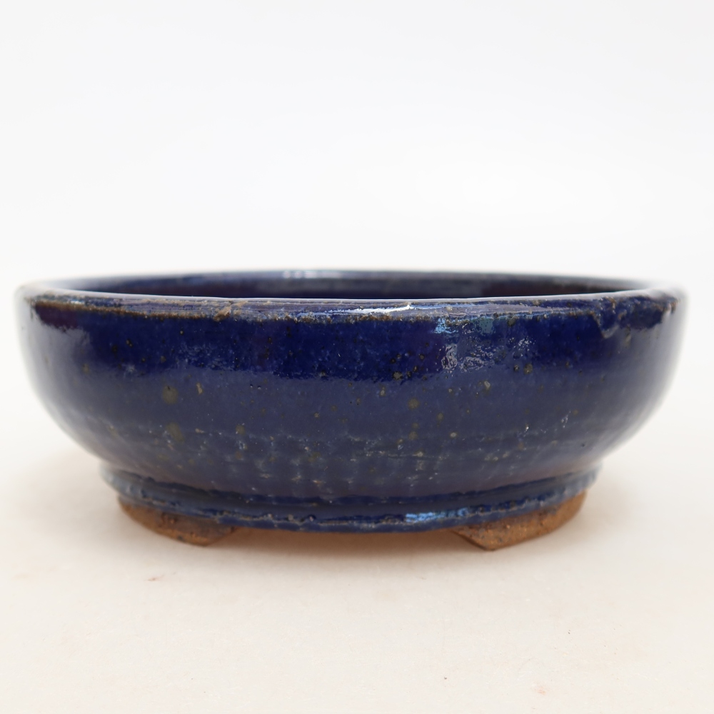 Keramická miska na bonsai 14,5 x 14,5 x 4,5 cm, farba modrá