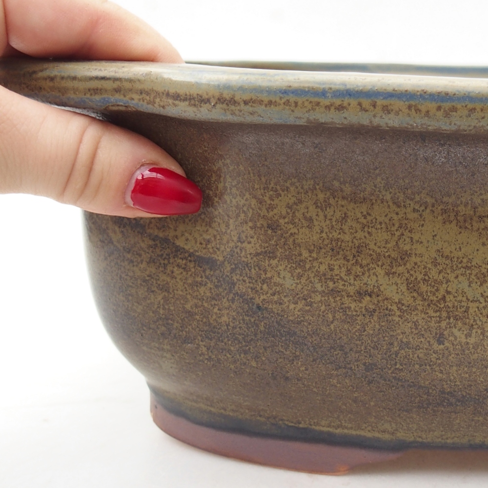 Keramická miska na bonsaje 30 x 25 x 10 cm, farba modrá