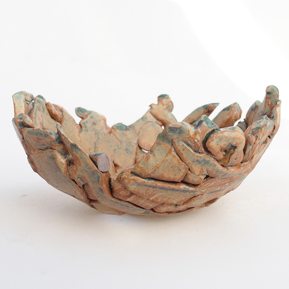 Keramická mušľa 14 x 14 x 6,5 cm , farba zelená