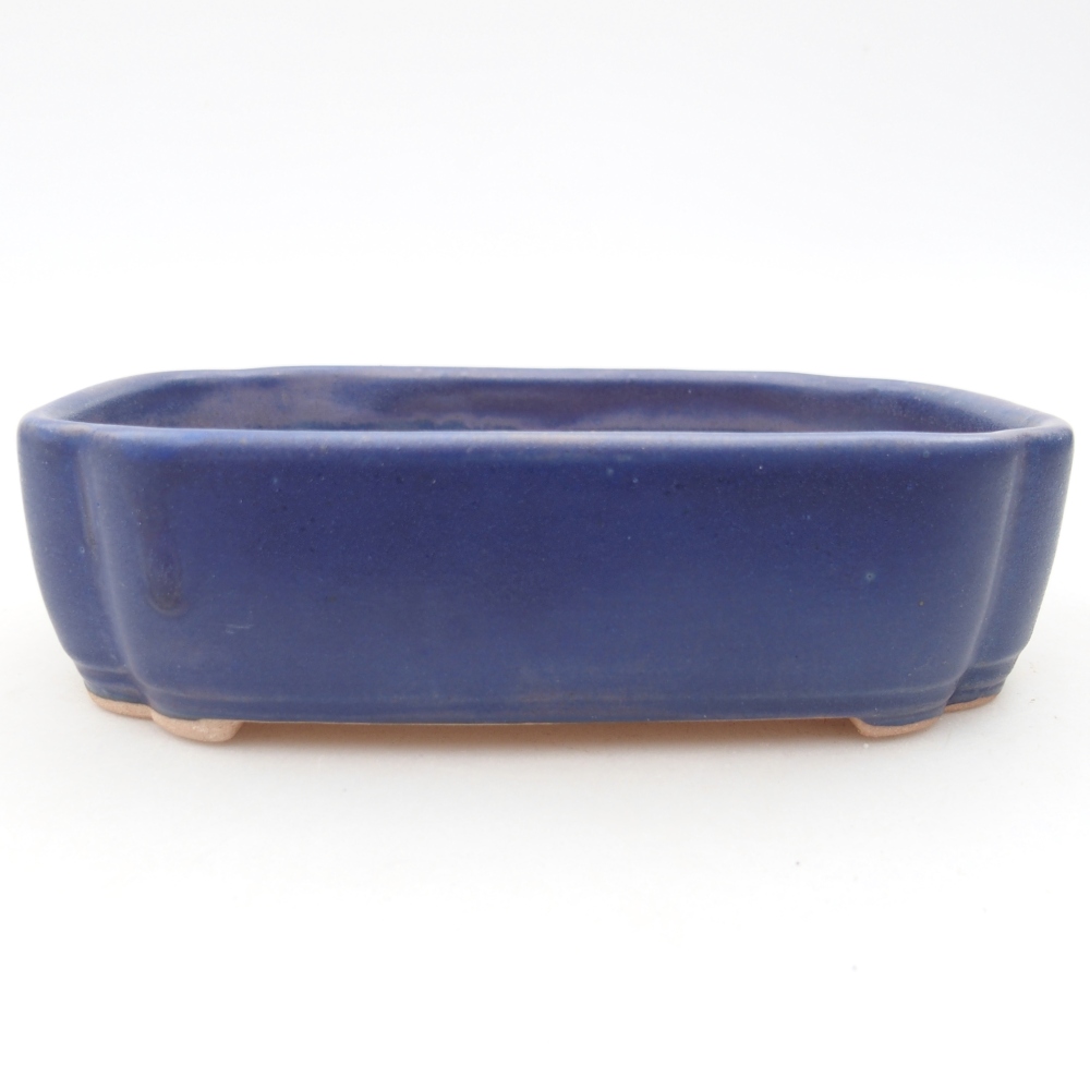 Keramická miska na bonsaje 15,5 x 11,5 x 4 cm, farba modrá