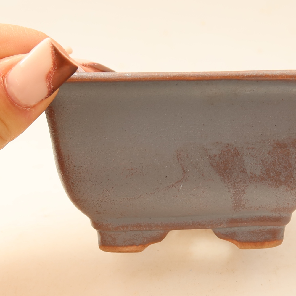 Keramická miska na bonsai 9,5 x 9,5 x 5,5 cm, farba: kovová